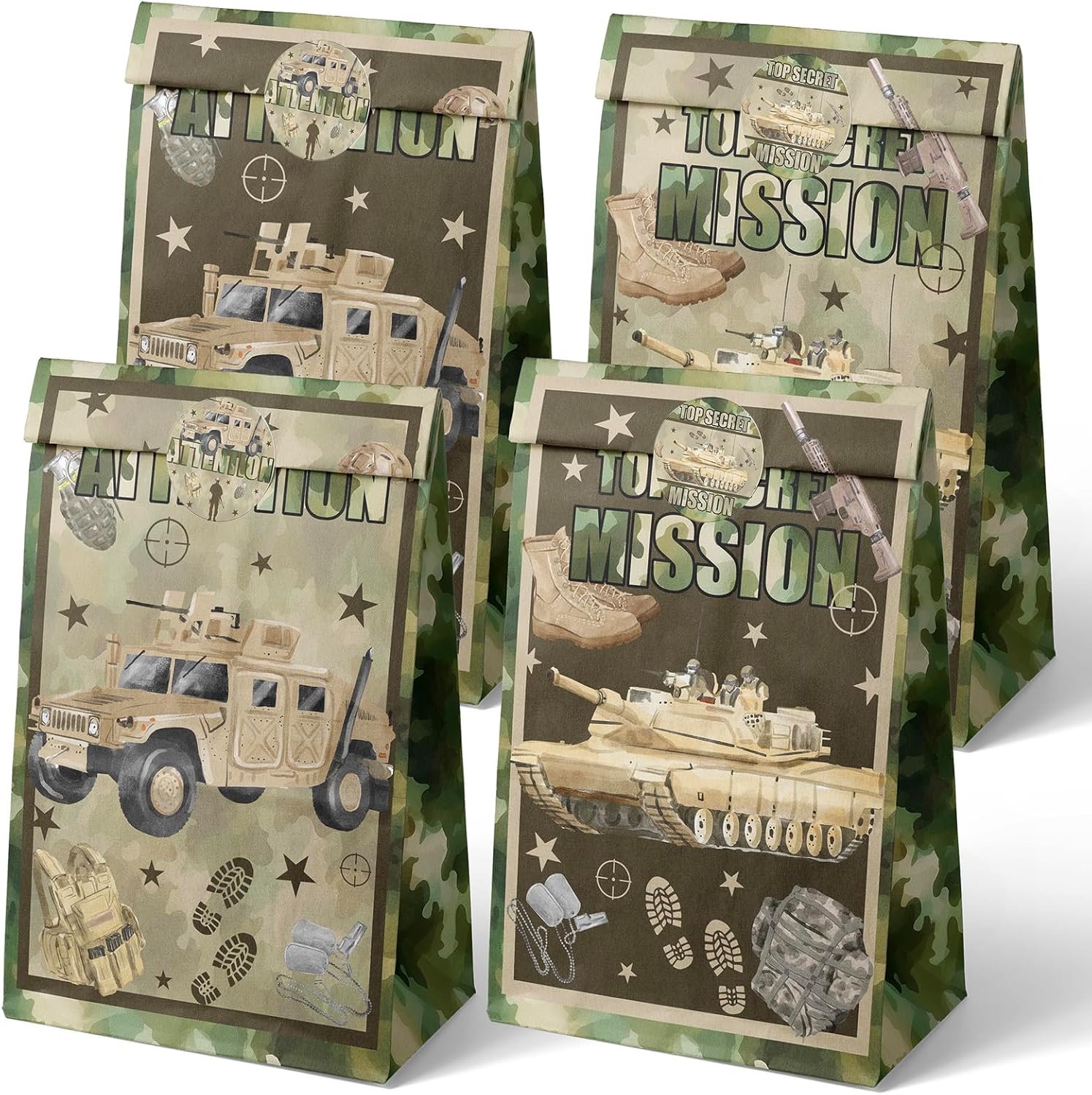 Outego camouflage Party Favor Bags Army Goodie Bags Army
