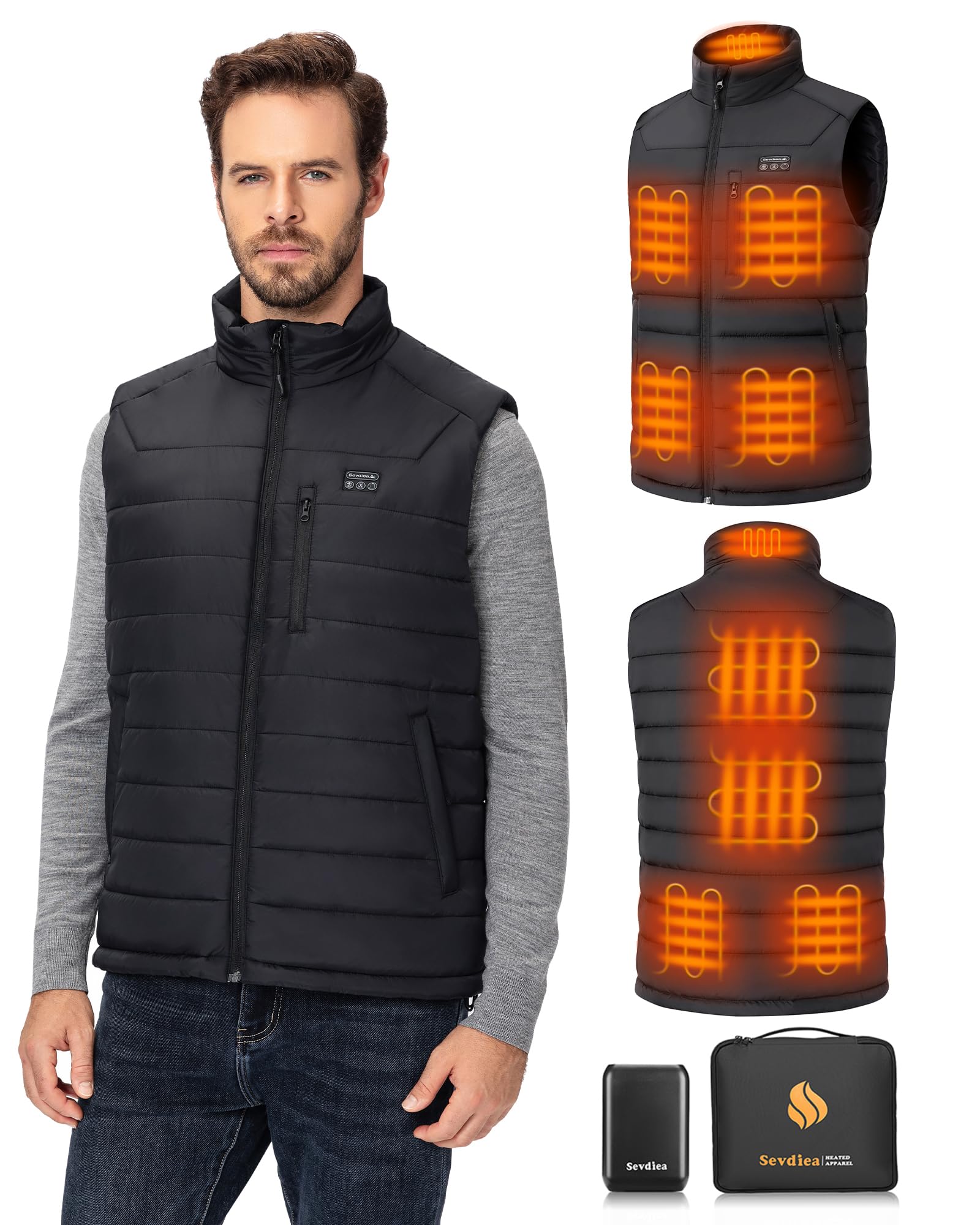 Men’s Heated Vest with Battery Pack Included 16000mAh 7.4V, Warming