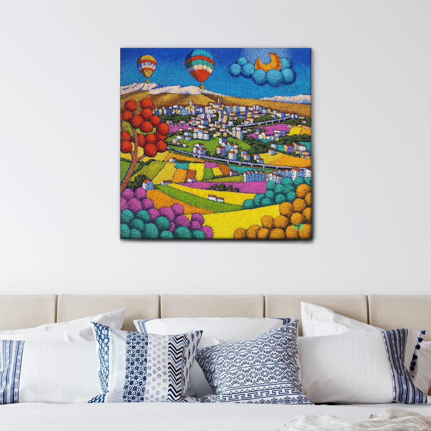 Giallobus - Quadro - Stefano Calisti - Paesaggio di montagna - Tela canvas - 70x70 - Pronto da appendere - Quadri moderni per la casa