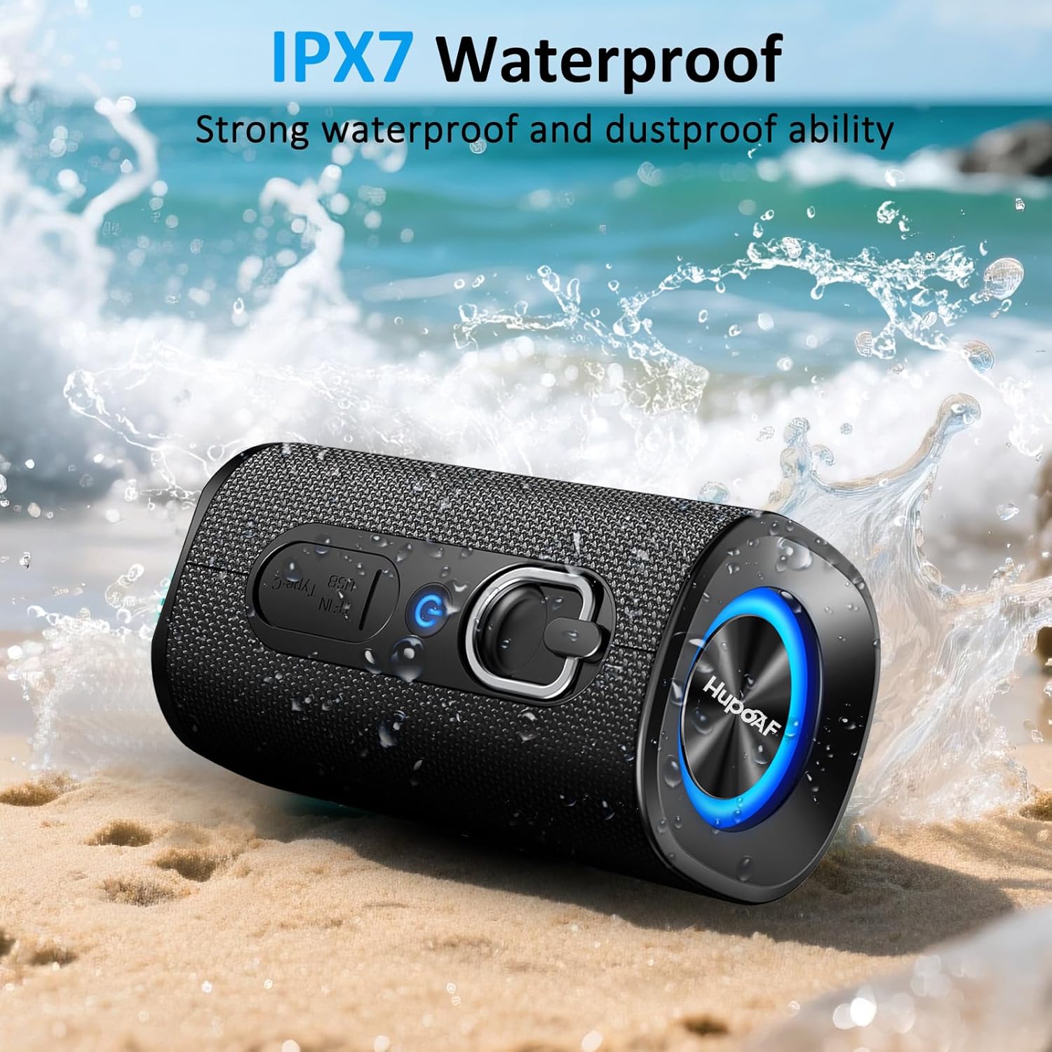 Bluetooth 5.4 Speaker, 2026 Wireless Bluetooth Speaker with 20W Stereo Deep Bass, HD Call, Colorful RGB Lights, TF-Card USB, TWS Pairing, IP-X7 Waterproof for Travel Party Home Beach Indoor Outdoor - Image 6