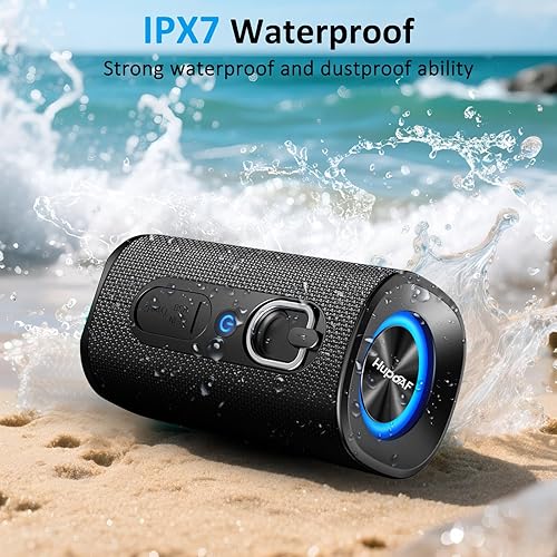 Miniatura 6 de Altavoz Bluetooth inalámbrico, IPX7 impermeable altavoz portátil con luces RGB, sonido estéreo 3D fuerte de 15 W, graves profundos, emparejamiento
