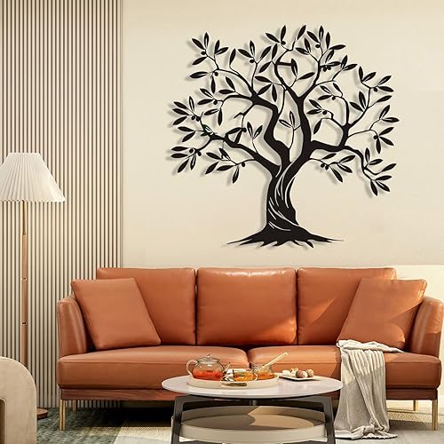 Miniatura 2 de Arte de pared de metal árbol de la vida, decoración de pared de árbol genealógico, arte de pared de árbol de metal, árbol de arte metálico,
