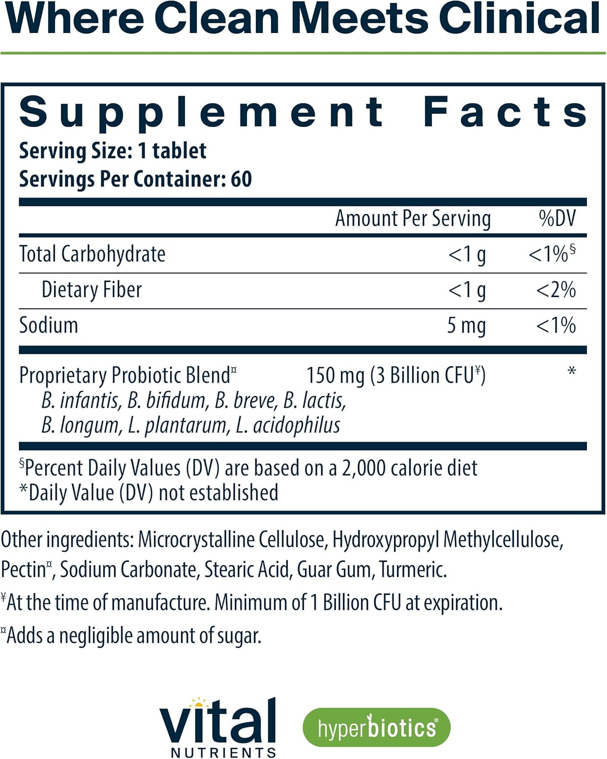 Hyperbiotics Vital Nutrients Bifidobacterium Probiotic | 7 Targeted Strains | Supports Immune and Digestive Health for Older Adults | Shelf-Stable | Vegan | 60 Tablets - Image 2