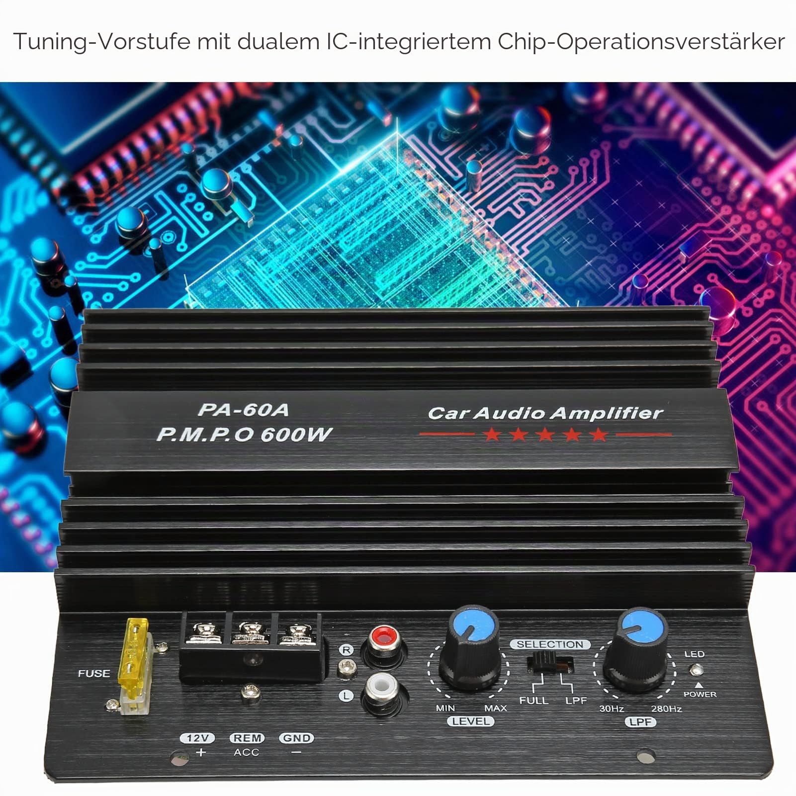 600 W Car Audio High Power Amplifier Amp Board Leistungsstarkes Bass-Subwoofer-Board 12 V, Ausgezeichneter Integrierter Dual-IC-Chip, Geeignet für die Meisten Autos