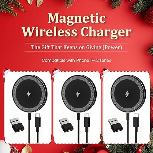 Miniatura 8 de Almohadilla de carga inalámbrica portátil magnética paquete de 3 paquetes de 15 W Fast Qi Magnetic para Apple Charger Dock Compatible con iPhone 16e