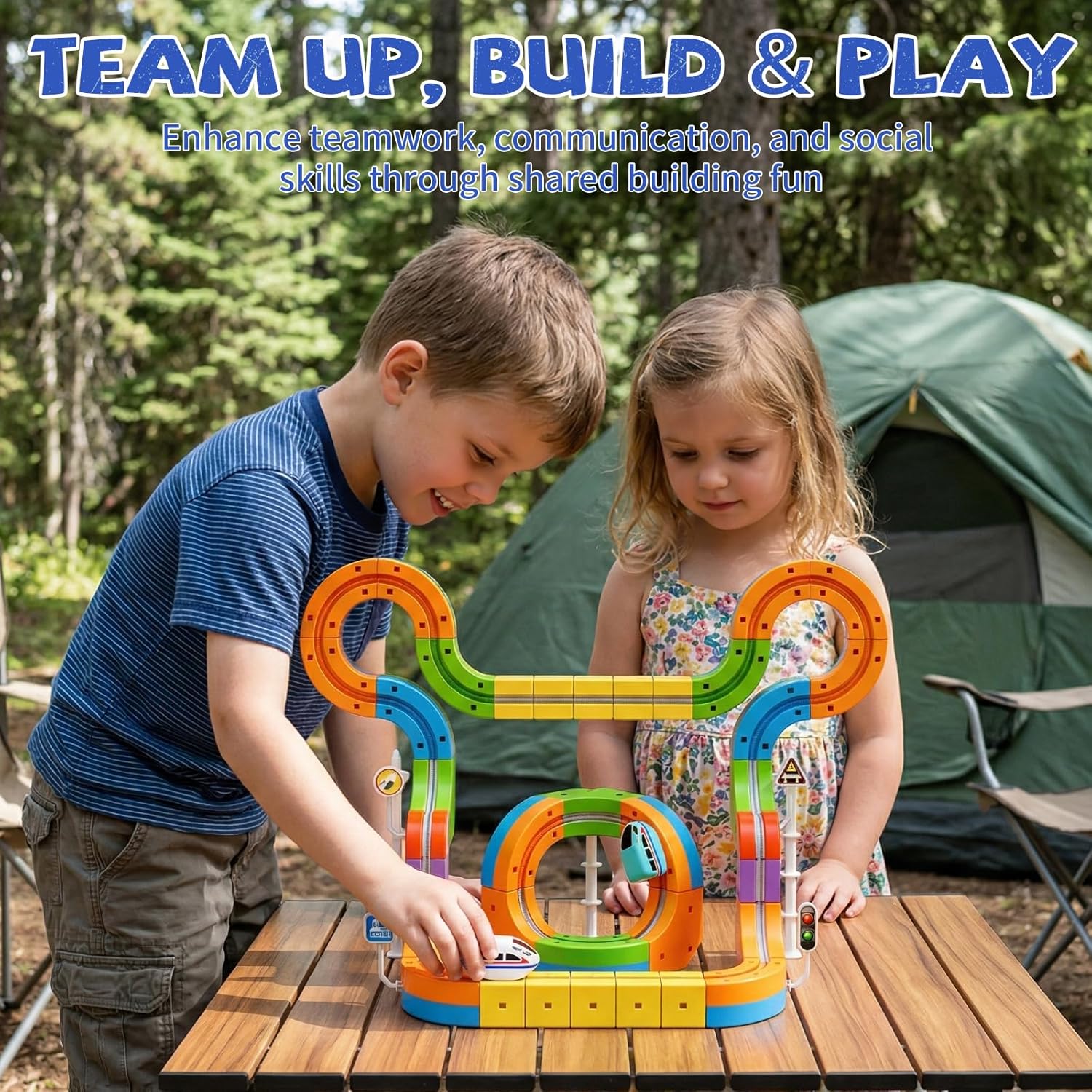 ALASOU 88 PCS Electric Infinity Racer 3D Train Set for Kids Ages 4-8, Gravity-Defying Flexible Race Track Building Toy, Educational STEM Birthday Gift for Toddlers Boys Girls 3 4 5 6 7 8+