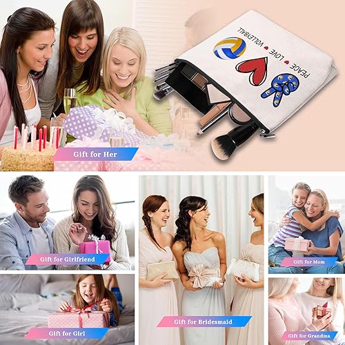Miniatura 7 de Bolsa de cosméticos de maquillaje para mujer, compañero de trabajo, regalo de cumpleaños, bolsa de maquillaje para colegas y amigos, VOLLEYBALL