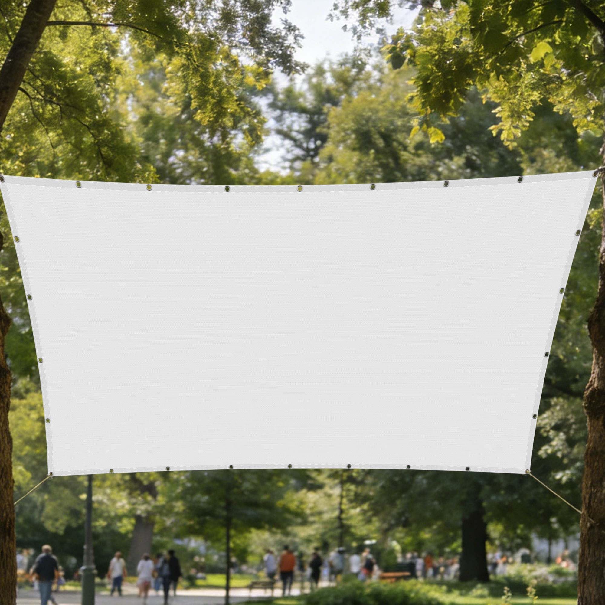 Toile d'ombrage rectangulaire 90x140 cm blanche anti-UV pour petit balcon