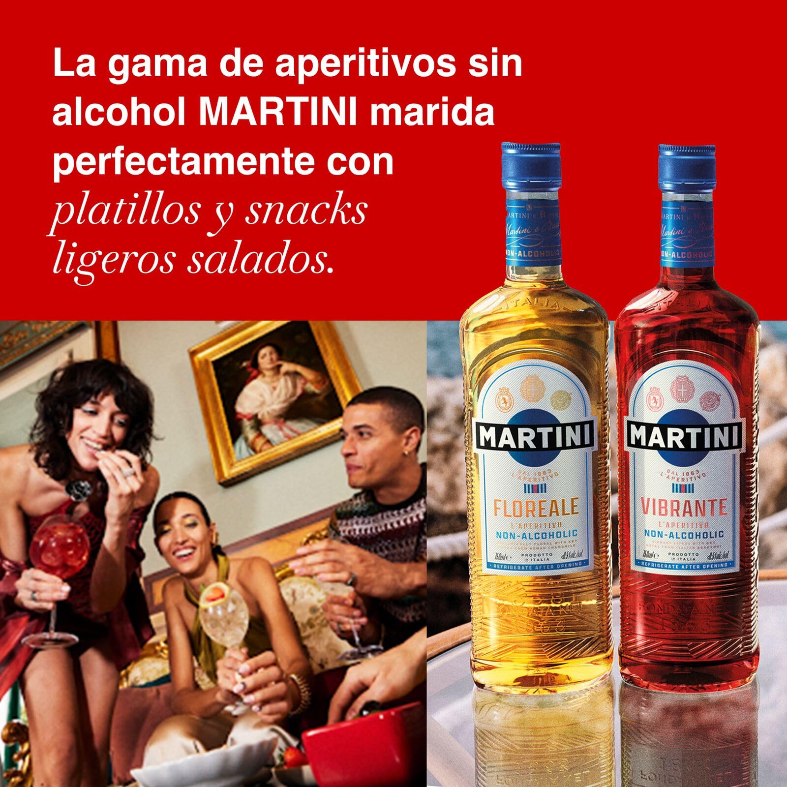MARTINI Vibrante Aperitivo sin Alcohol 75cl con Infusión de Botánicos Superiores