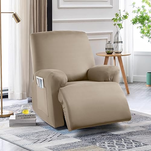 Miniatura 8 de TAOCOCO Fundas para sillas reclinables, tela de poliéster elástico, 3 piezas para sillones reclinables grandes, suaves, transpirables y respetuosos
