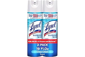 Lysol Disinfectant Spray, Crisp Linen Scent, 19 Fl Oz (Pack of 2)