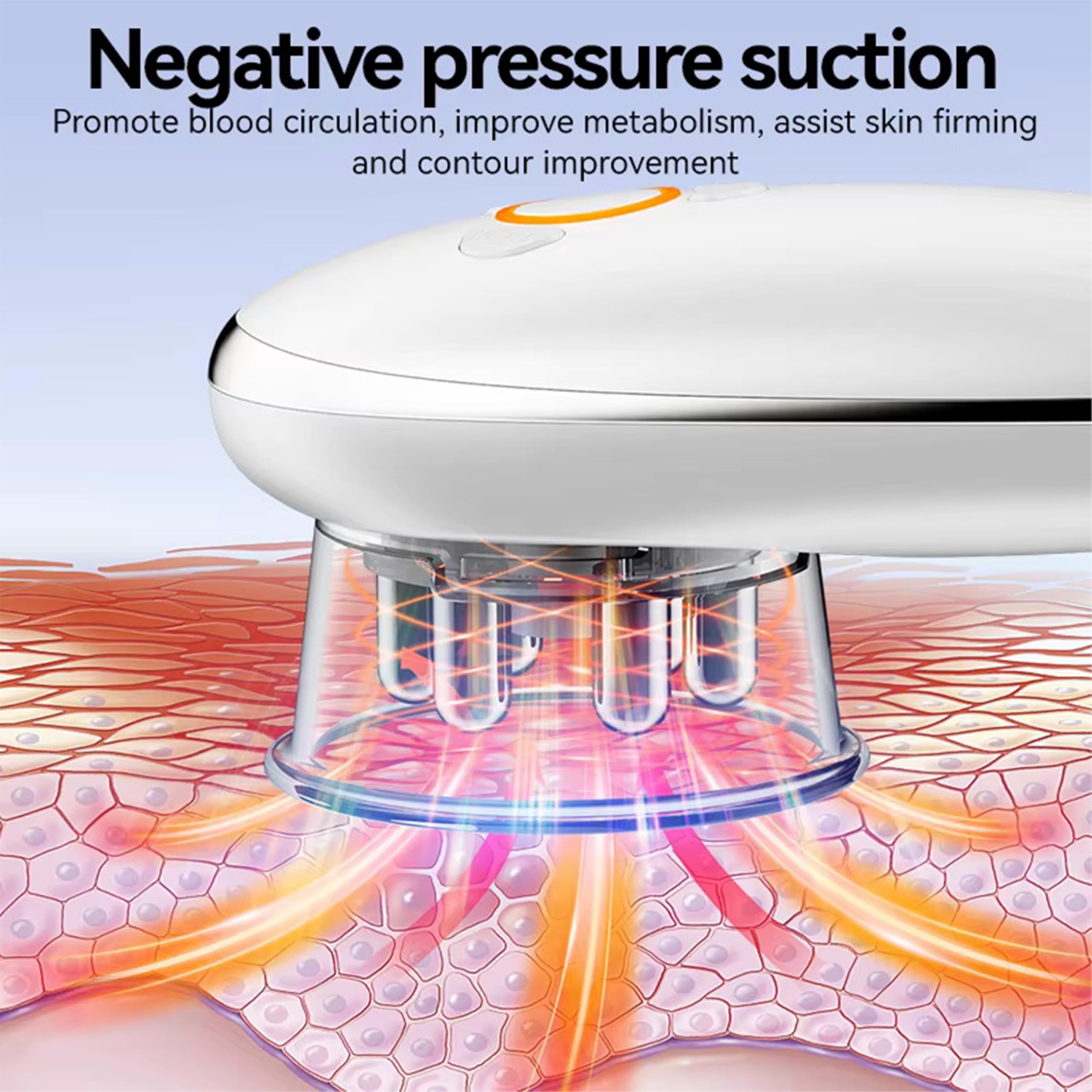 Elitzia ETAM820 Appareil de massage portable 3 en 1 pour thérapie par aspiration sous vide EMS Microcourant et lumière LED pour le visage et le corps raffermissant et rajeunissant