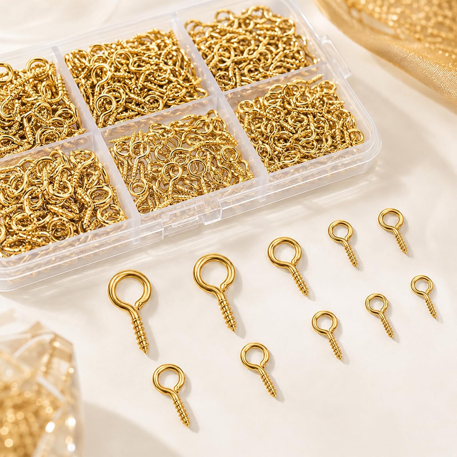 400 Pcs Small Screw Eye Pins, Eye Hooks Screws, Ring Mini Eye Pins