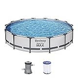 Bestway Steel Pro MAX Frame Pool-Set mit Filterpumpe &Oslash; 427 x 84 cm, lichtgrau, rund
