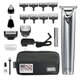 USA Stainless Steel Lithium Ion 2.0+ Beard Trimmer for Men - Electric Shaver & Nose Ear Trimmer - Rechargeable All in One Men's Grooming Kit - Model 9864SS