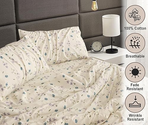 Miniatura 3 de RUVANTI Sábanas de franela tamaño California King  Juego de sábanas de 100 % algodón cepillado, bolsillos profundos de 16 pulgadas (hasta 18