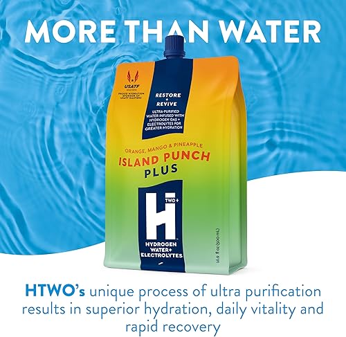 Miniatura 3 de HTWO Plus Agua de hidrógeno molecular con electrolitos, sabor a isla ponche, sin azúcar, paquete de 6 paquetes de 16.9 onzas, paquetes de