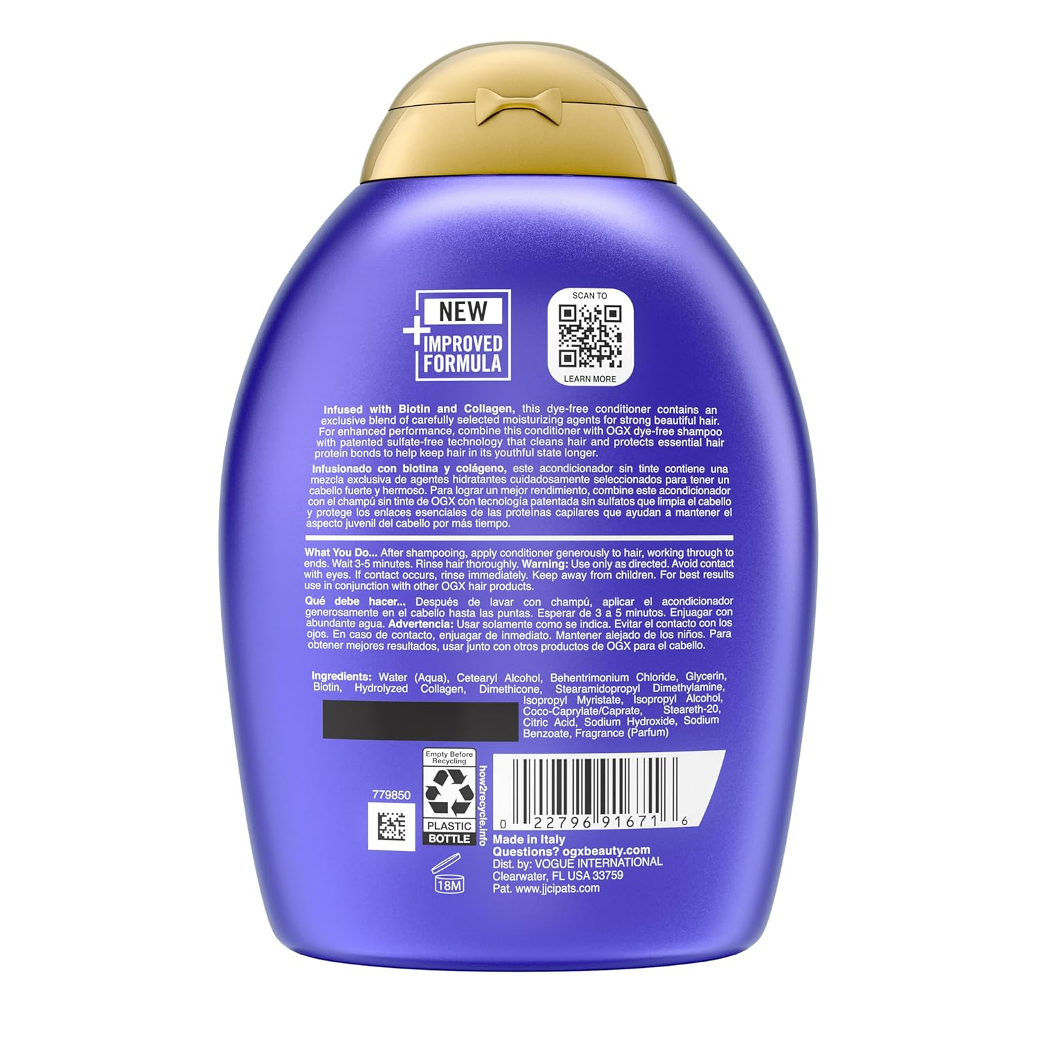 OGX Biotin & Collagen Conditioner: Boost Volume and Nourishment for Fuller Hair.