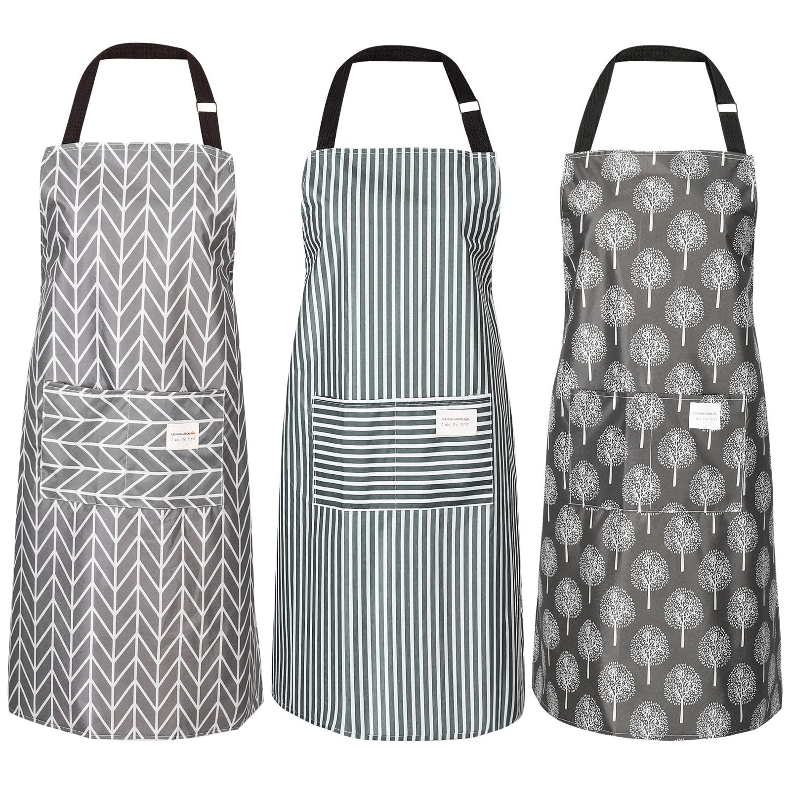 3 Stücke Wasserdicht Schürze, Kochschürze mit Taschen, Verstellbarem Küchenschürze Grillschürze latzschürze für Damen und Männer | Schürze mit Taschen, Verstellbarem Grillschürze latzschürze für Damen