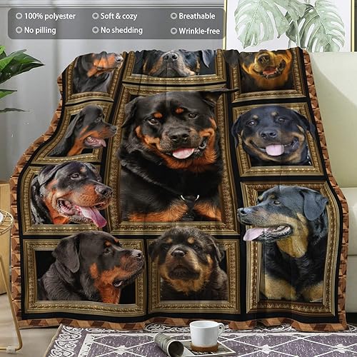 Miniatura 2 de Rottweiler - Manta de forro polar para sofá, súper suave y acogedora, manta ligera de felpa mullida para sofá, 50 x 60 pulgadas, regalo para los