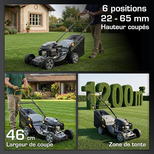 Alpina AL5 46 SA Tondeuse Thermique, 139 cm³, 46 cm – Bac 60 l, Traction Arrière – Pelouses jusqu'à 1 200 m² - 5