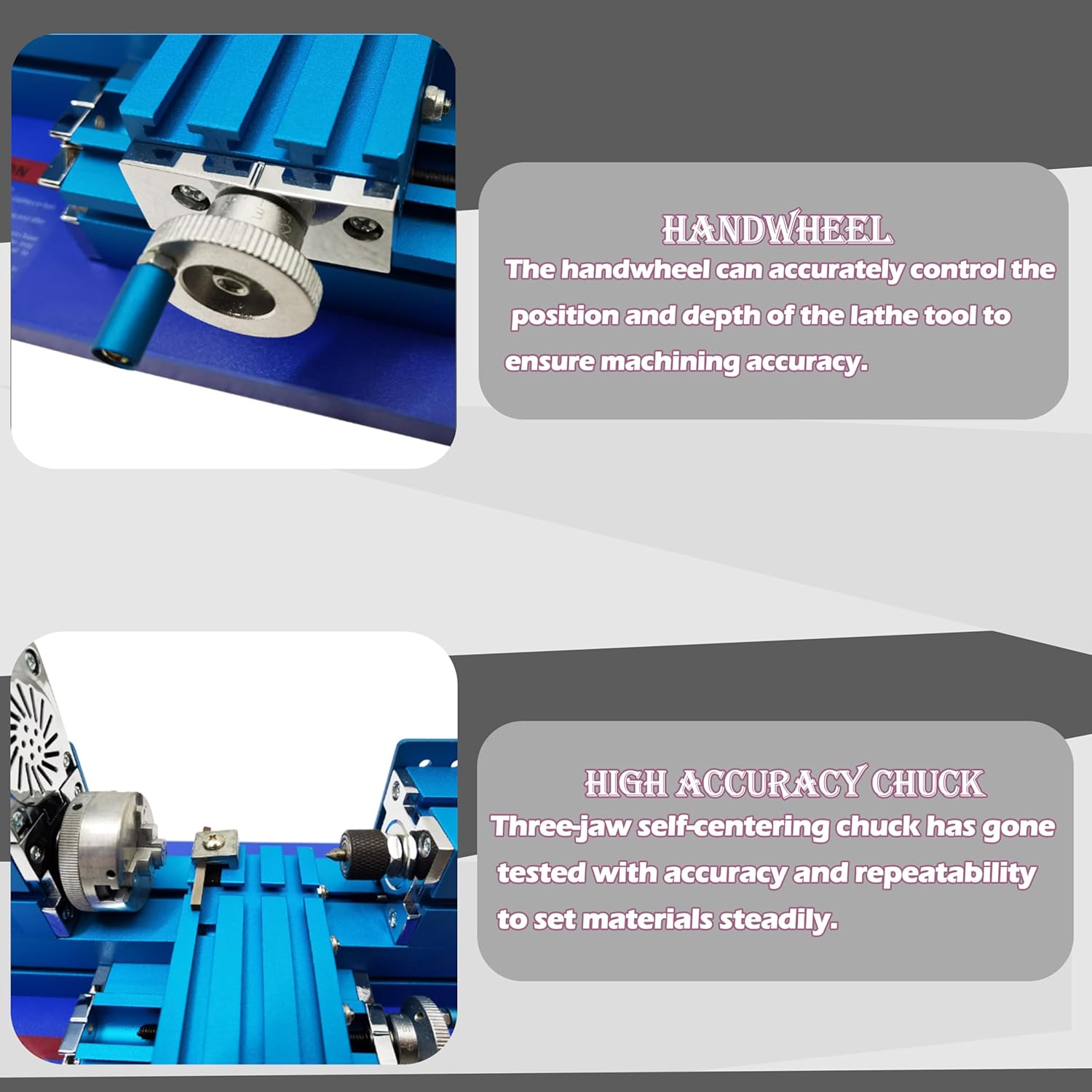 Mini Metal Bench Lathe Benchtop Miniature Metal Lathe DIY Mini Metal Wood Turning Lathe for School Woodworking Metalworking 36W