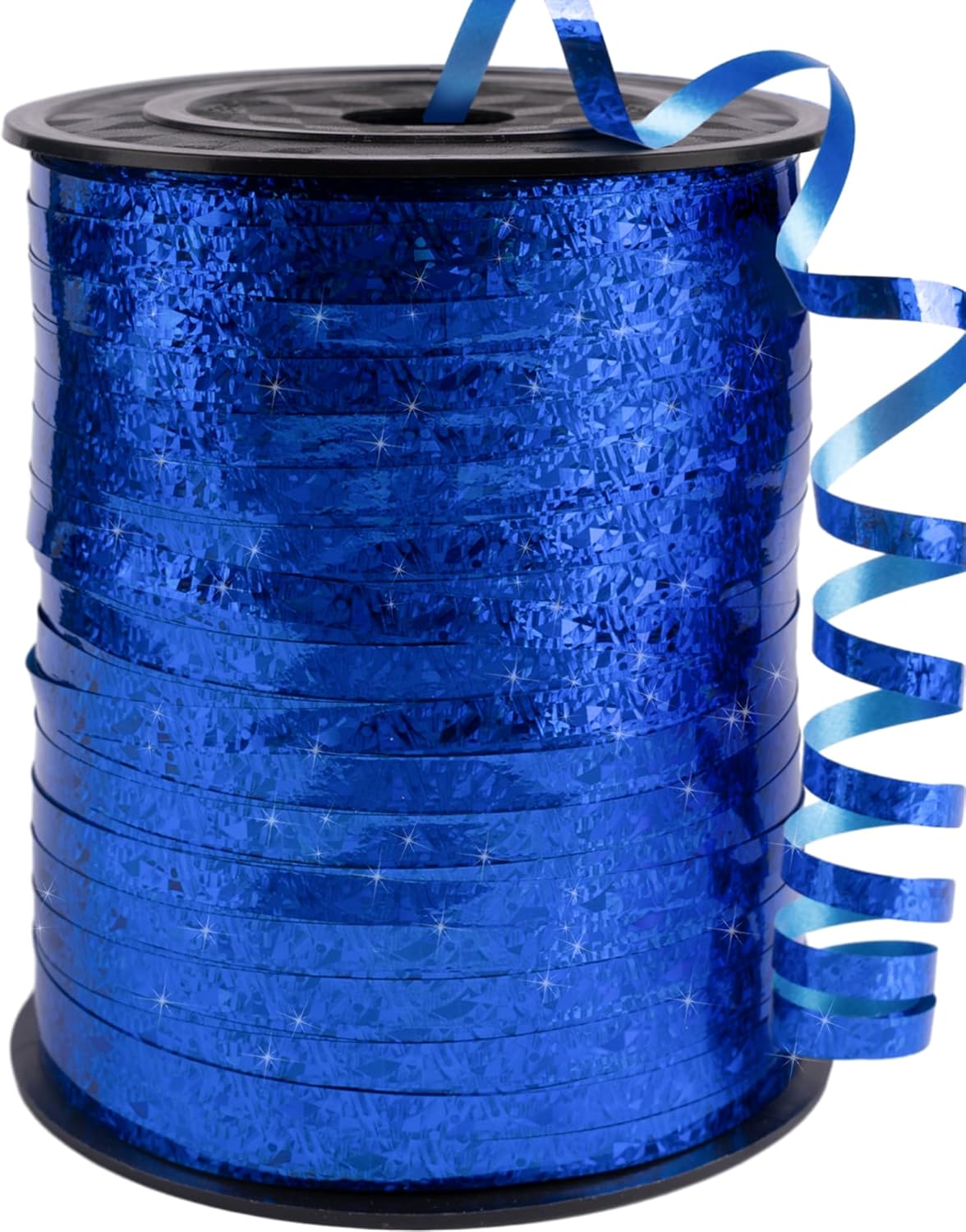 PartyWoo Blue Ribbon, 500 Yard Curling Ribbon for Crafts, Iridescent Crimped Ribbon, Shiny Metallic Ribbon for Gift Wrapping, Ribbon for Balloons String, Hair, Florist Flower (1 Roll) Blue-9061
