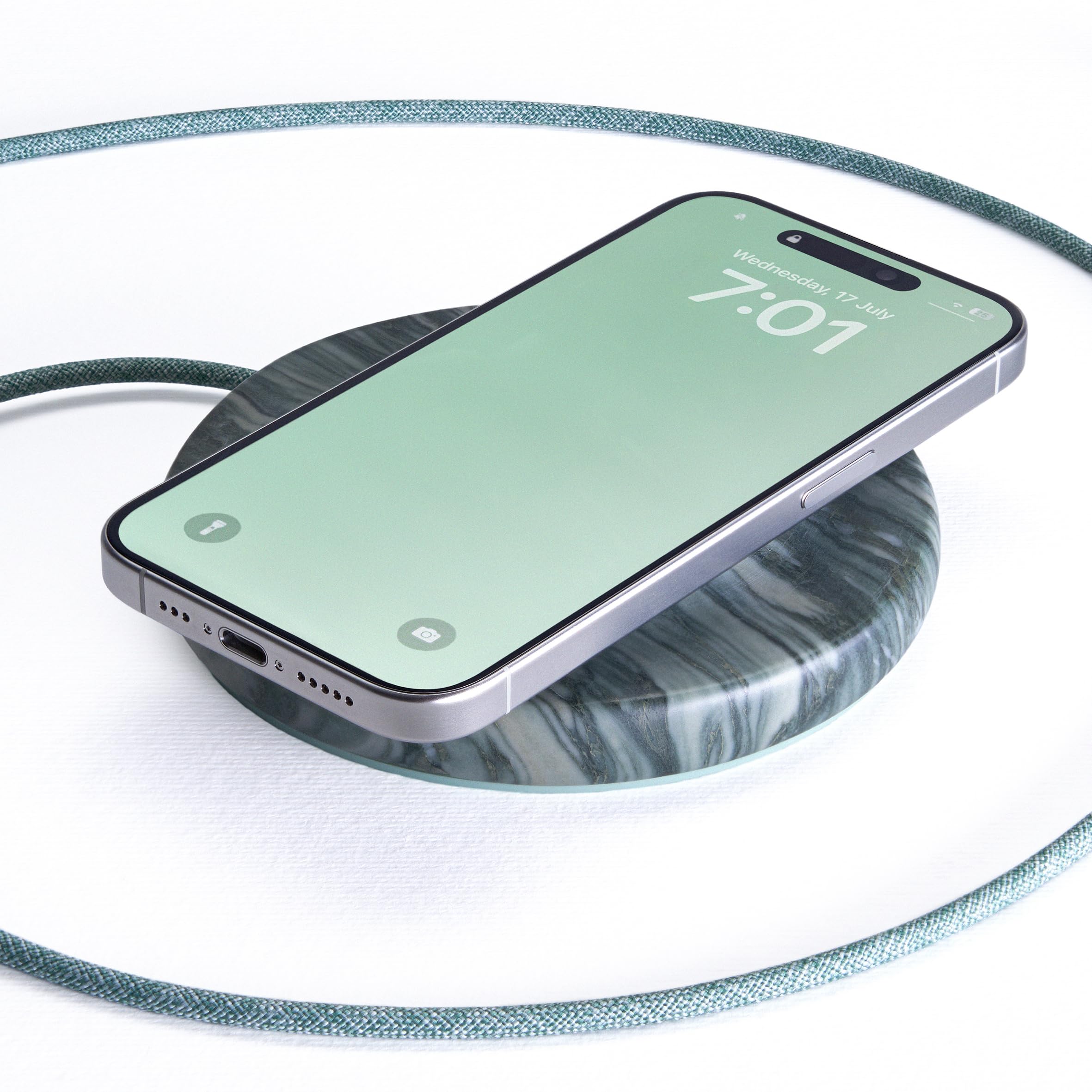 marble wireless charging pad pine verde alpi by einova