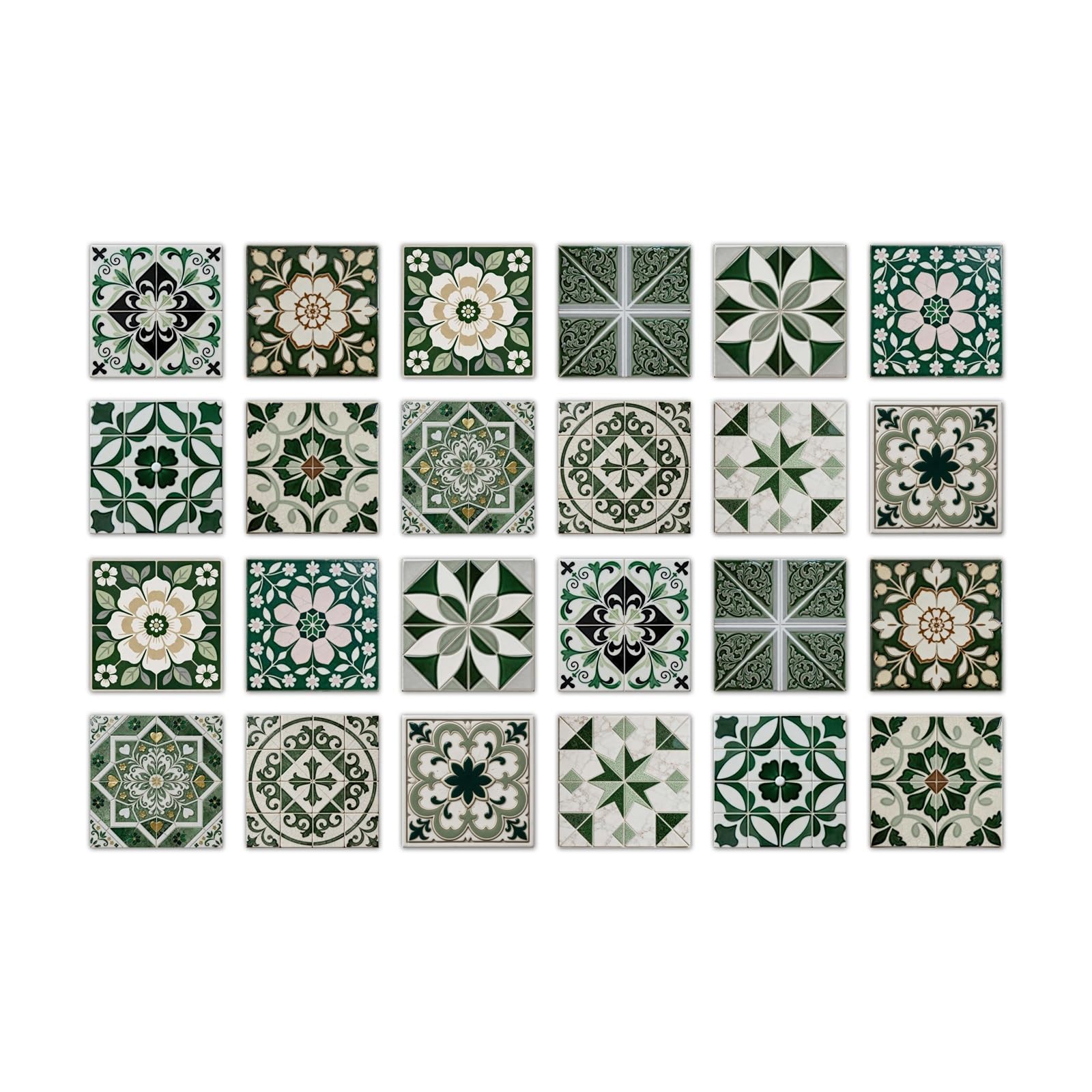 24PCS Tile Stickers, Kitchen Bathroom Wall Decoration