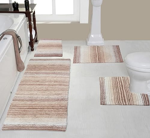 Miniatura 38 de Home Weavers Colección Gradiation 100% algodón, alfombra lavable, tapete de baño, tapete de cocina, juego de alfombras de baño, antideslizantes