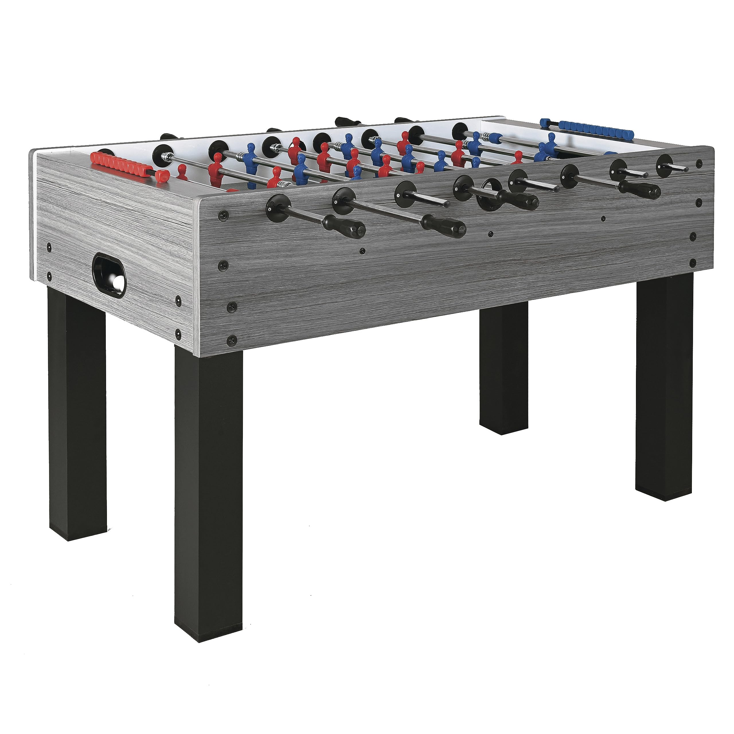 Garlando Calciobalilla F-100 rovere grigio con aste uscenti, Modello dall’aspetto sobrio ed elegante. 3 palline bianche modello “Standard” in dotazione.