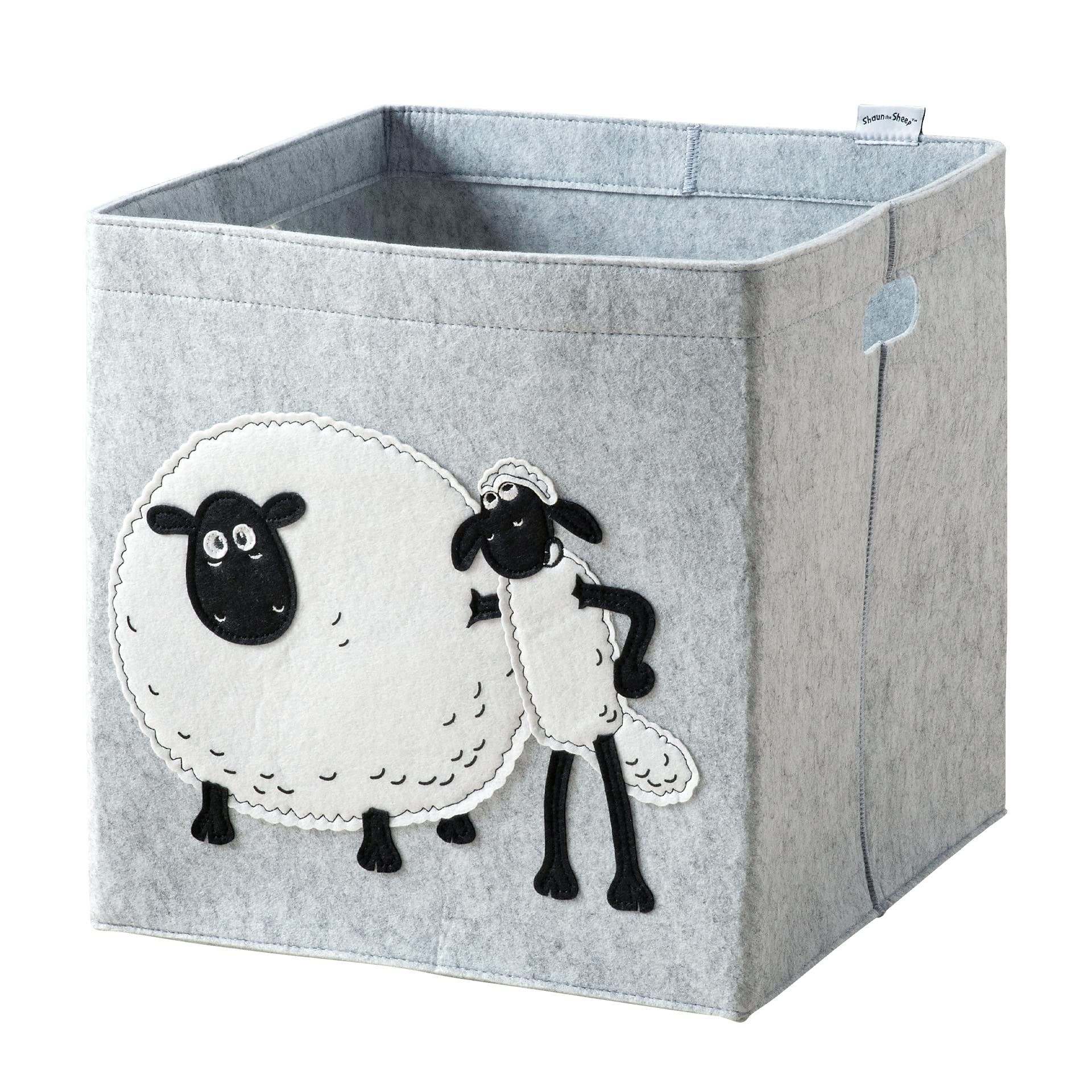 Lifeney Shaun With Friend Meets Shaun The Sheep Storage Box For Children - Felt Box With Iconic Sheep Motif To Store Toys - 33X33x33cm Suitable For Classic Cube Shelves