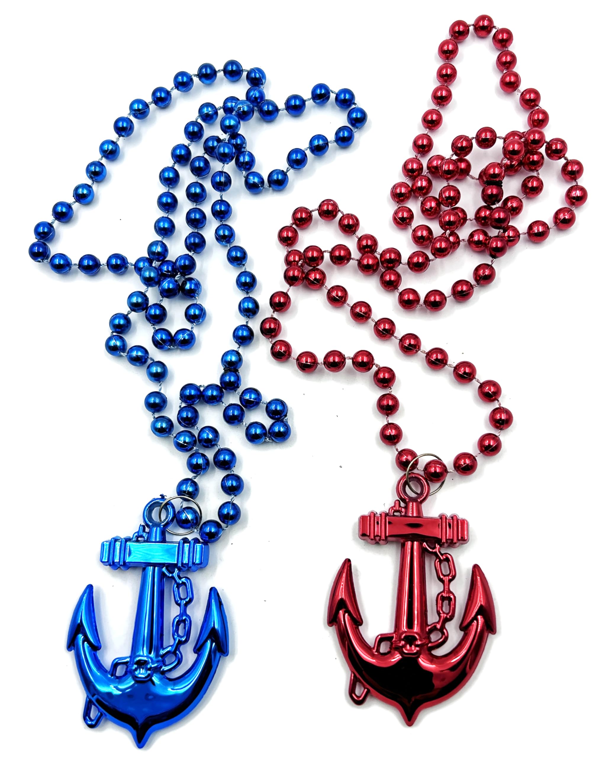 Gasparilla Pirate Bead Necklace Anchors Two Strands