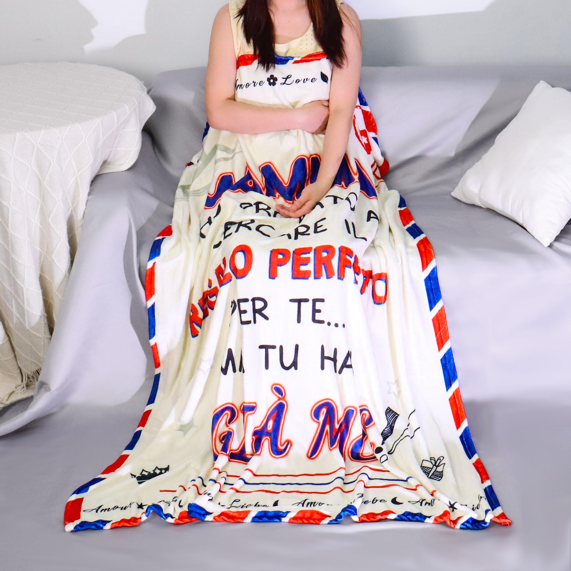 Regali per Nonna da Nipoti Divertente Regalo Festa della Nonna Coperta Plaid per Nonna Compleanno Natale Ringraziamento Idee Ufficio Coperta Divano Coperta Singolo Coperta per Russare (NONNA-b)