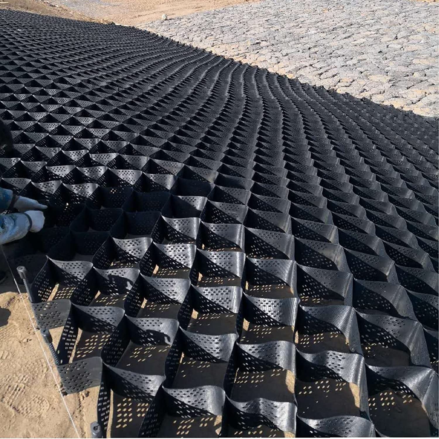 Tapis de stabilisation de sol robuste drainage parfait pour pavage d'allée
