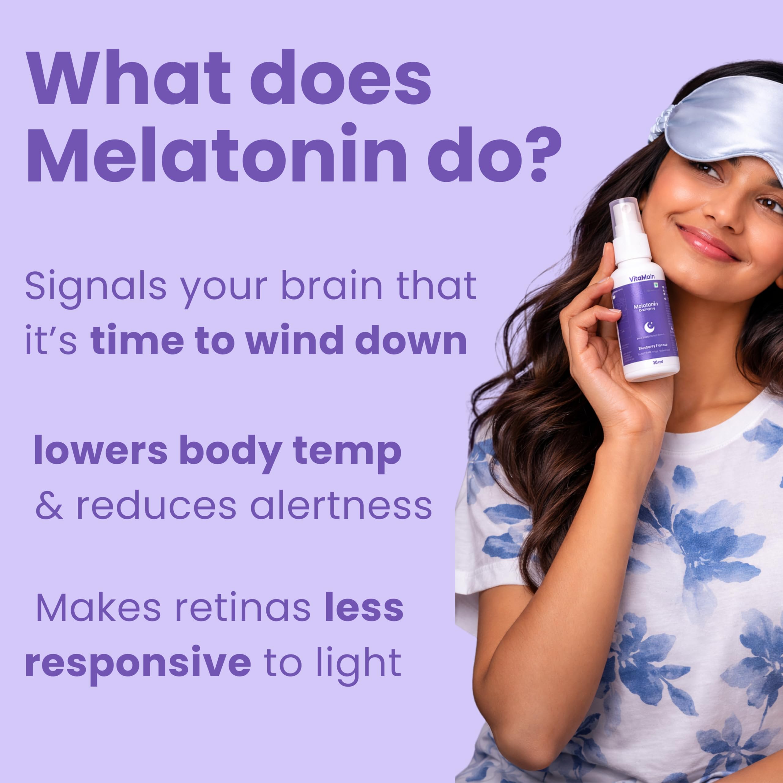Melatonin (10mg) Oral Spray | Sleep Support Spray for better sleep | Non Habit Forming | Fast Absorbing | Muscle Recovery, Nerve Relaxation & Relieves Stress | 30ml | 2 Months Supply — Amazon image 4