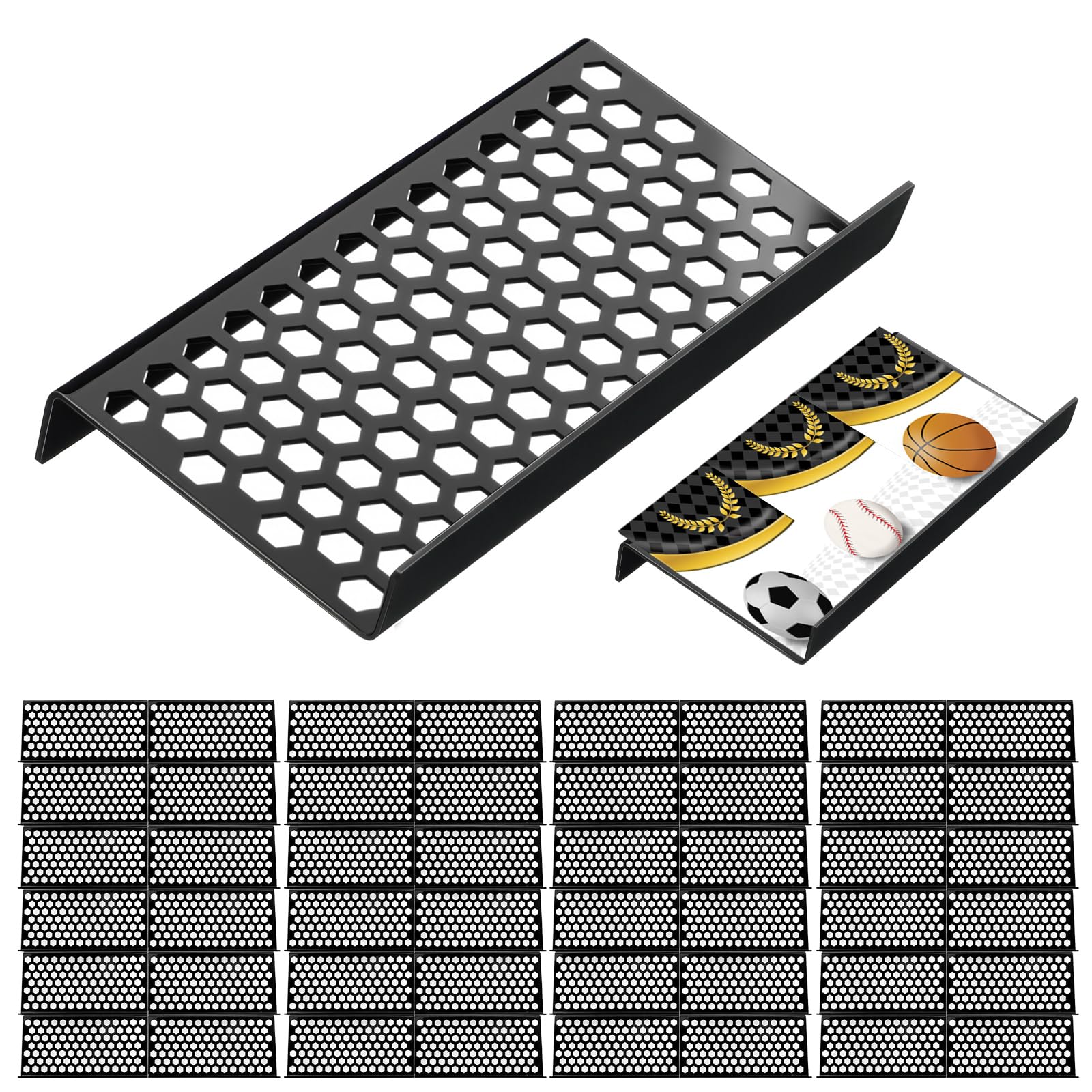 Yalikop 48 Pcs Trading Card Risers for Display Case, Honeycomb