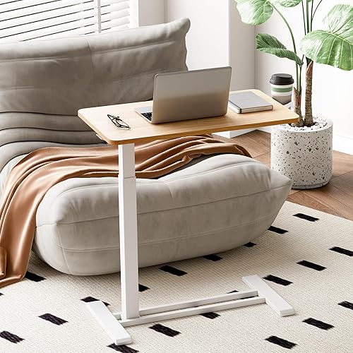 Vista 63 de SANODESK Mesita de noche médica ajustable con ruedas ocultas, mesa de escritorio neumática para computadora portátil de pie con bandeja, hospital