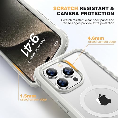Miniatura 618 de Diaclara - Funda diseñada para iPhone 15 Plus de 6.7 pulgadas, transparente, cuerpo completo, con protector de pantalla, resistente de protección