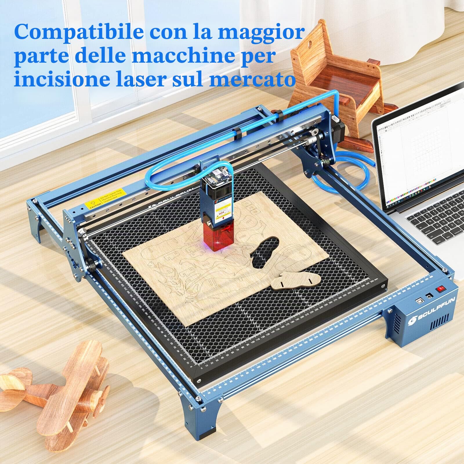 Honeycomb - Letto laser con piastra in alluminio, tavolo Honeycomb per taglio laser e incisione, griglia laser di accessori per incisione, 50 x 50 x 2,2 cm