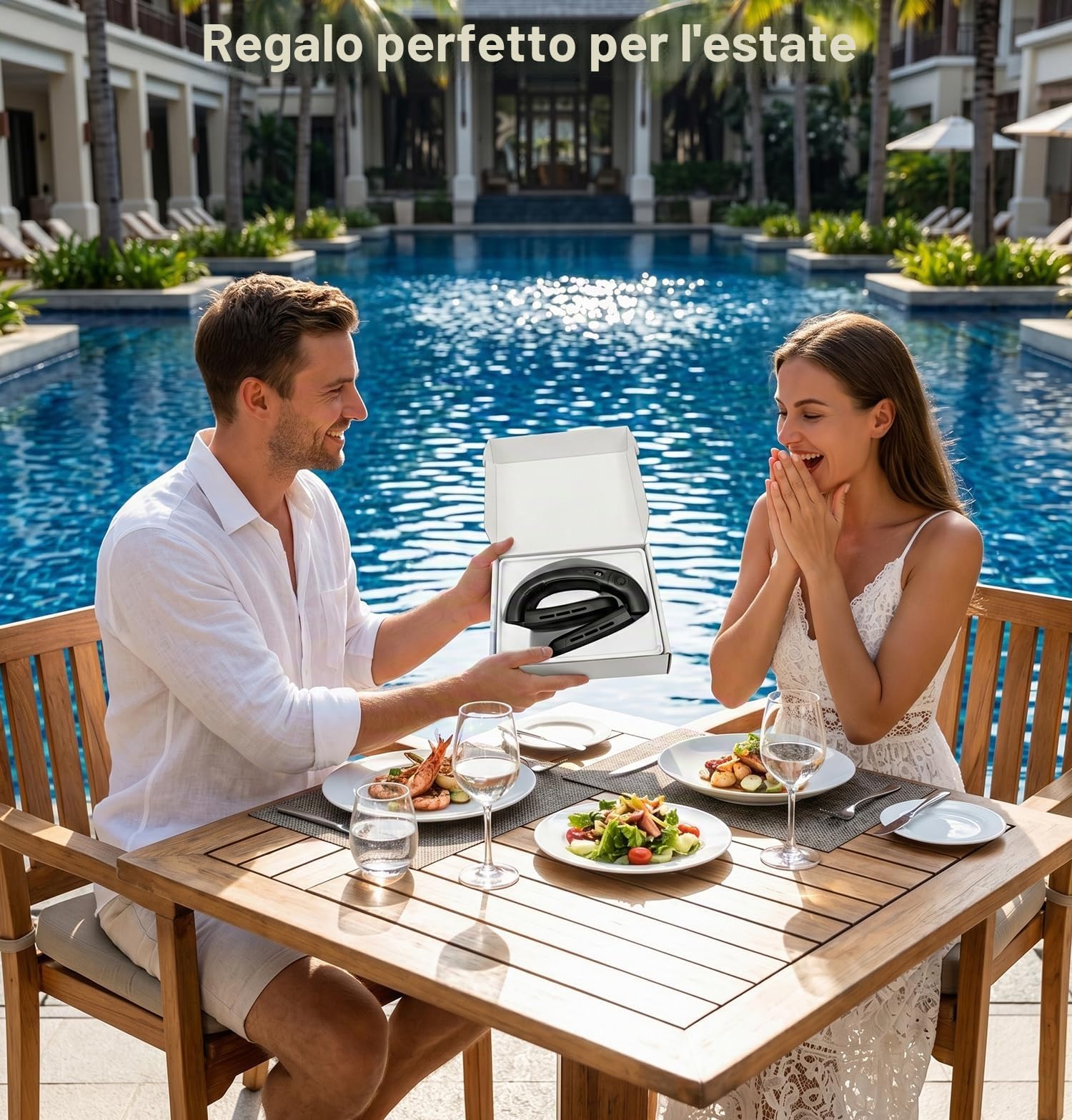 Ventilatore da Collo Portatile con Piastra Refrigerante, Piccolo Ventilatore Collo Silenzioso Pieghevole Condizionatore Indossabile,4000mAh Ricaricabile Regalo per Esterno Viaggio Ufficio Donna Uomo