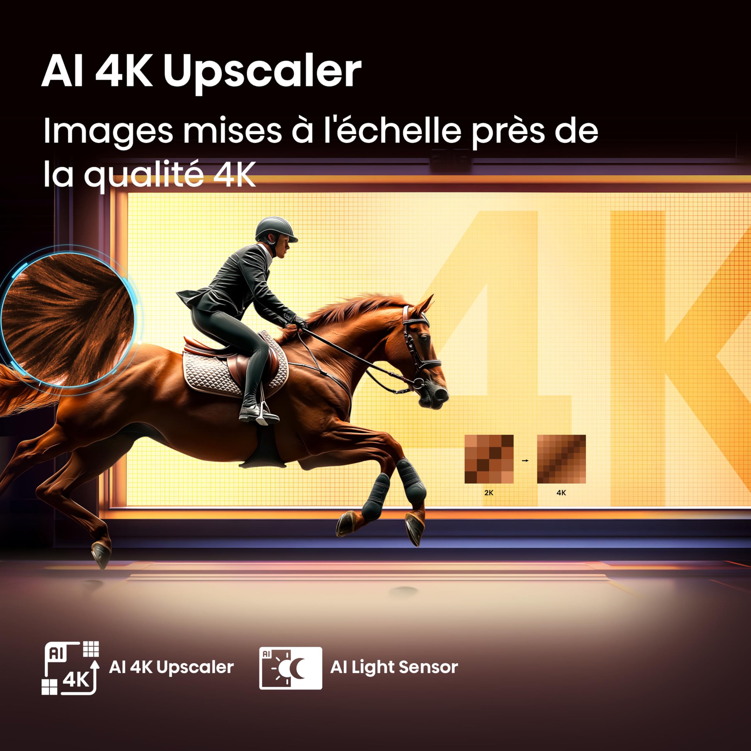 Hisense Smart TV 55 Pouces 55E7NQ QLED 4K UHD Téléviseur, Dolby Vision Atmos, Mode Sport IA MEMC, HDR, VIDAA avec Youtube, Netflix, Disney+, Canal +, Commande vocale Alexa