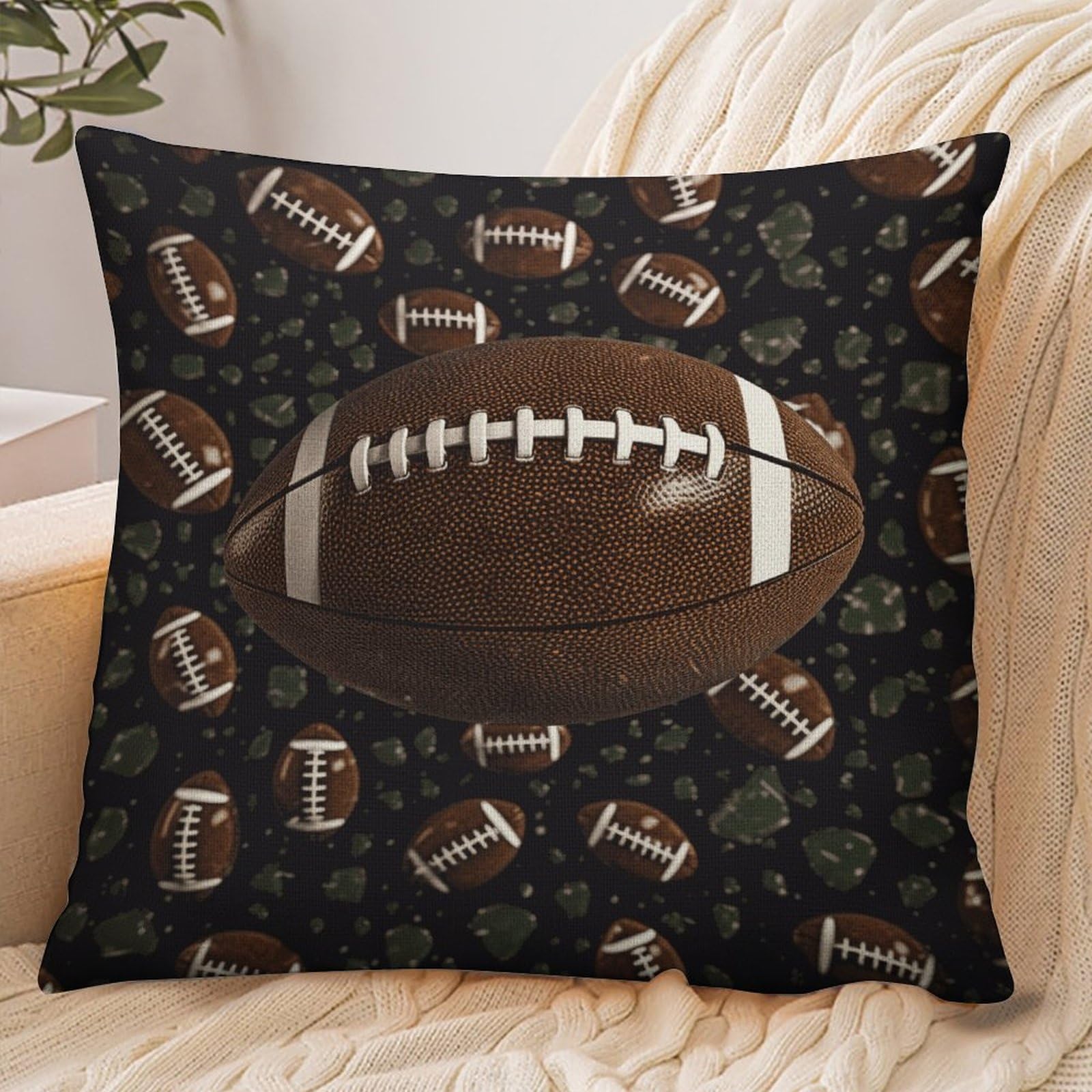 Fekiloot Style Football Green Pillowcase Pillow Sham Pillow Case