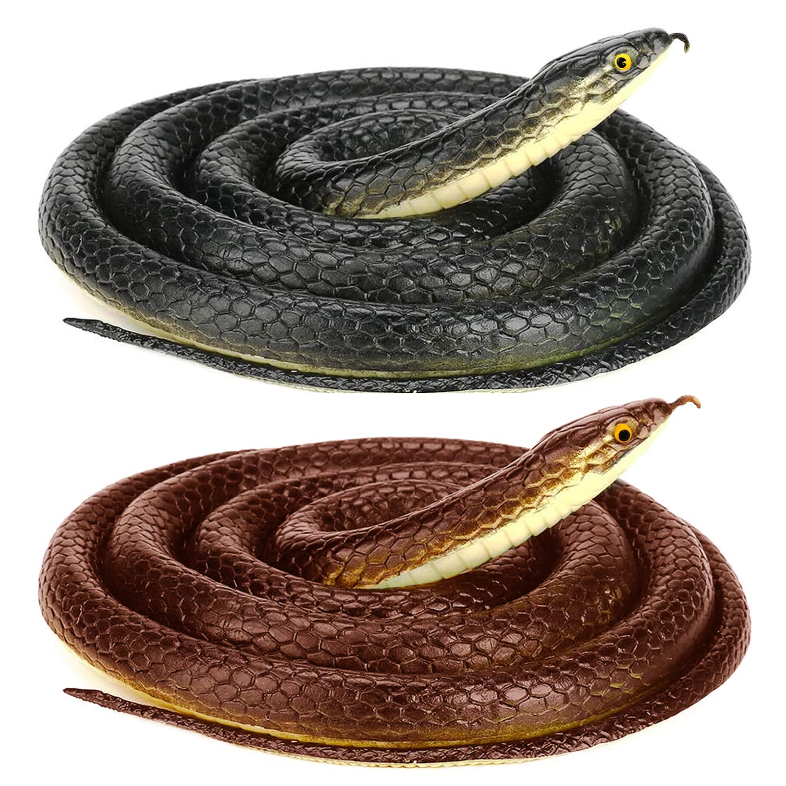Buy CestMall Large Rubber Snake, 2 Piece Realistic Rubber y Snake Toy