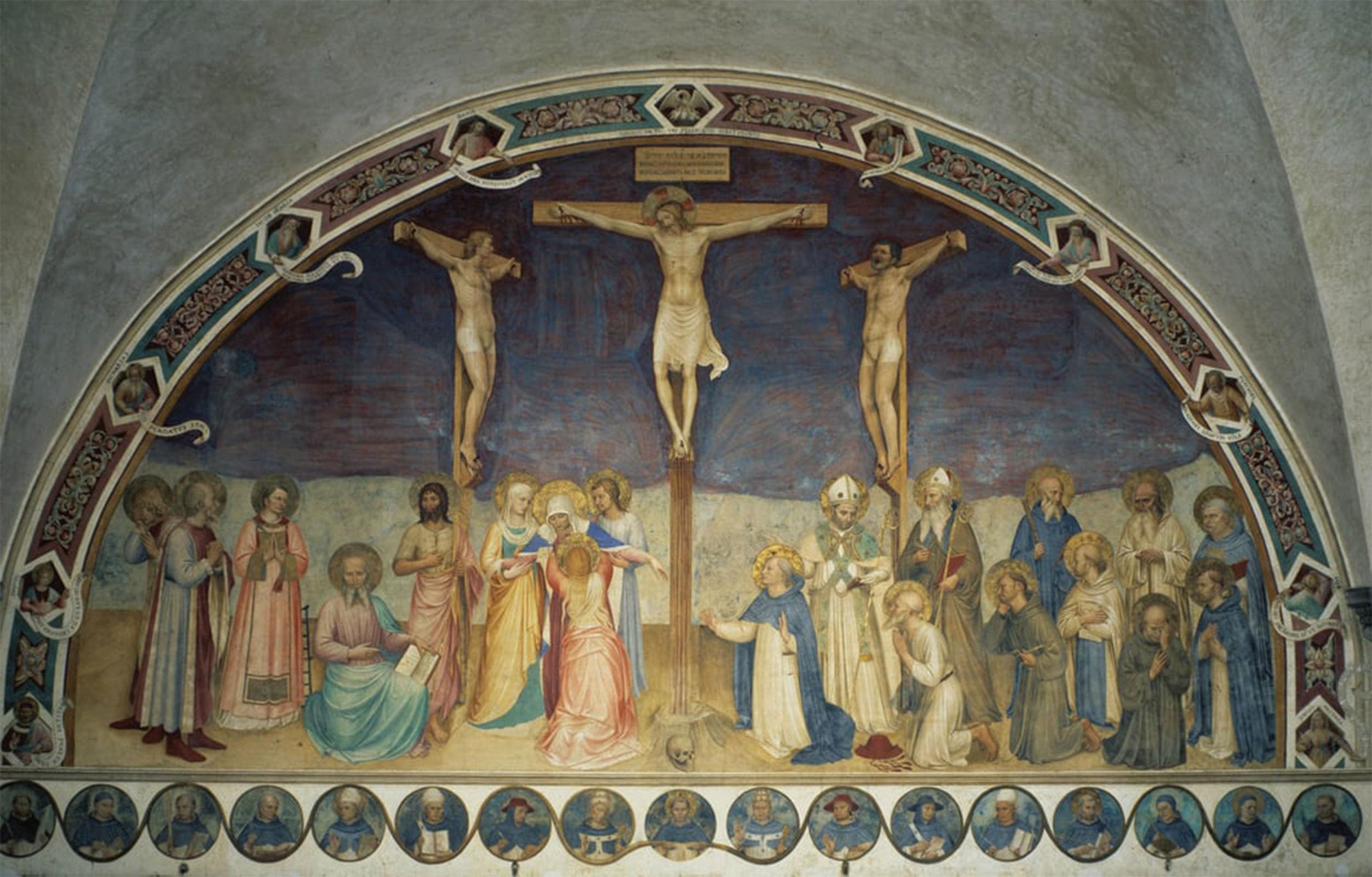 POSTERIIk Vintage Classic Picture Landscape Artwork Crucifixion Du Christ by Fra Angelico Portrait Canvas Painting for Office Home Decor 60x90cm