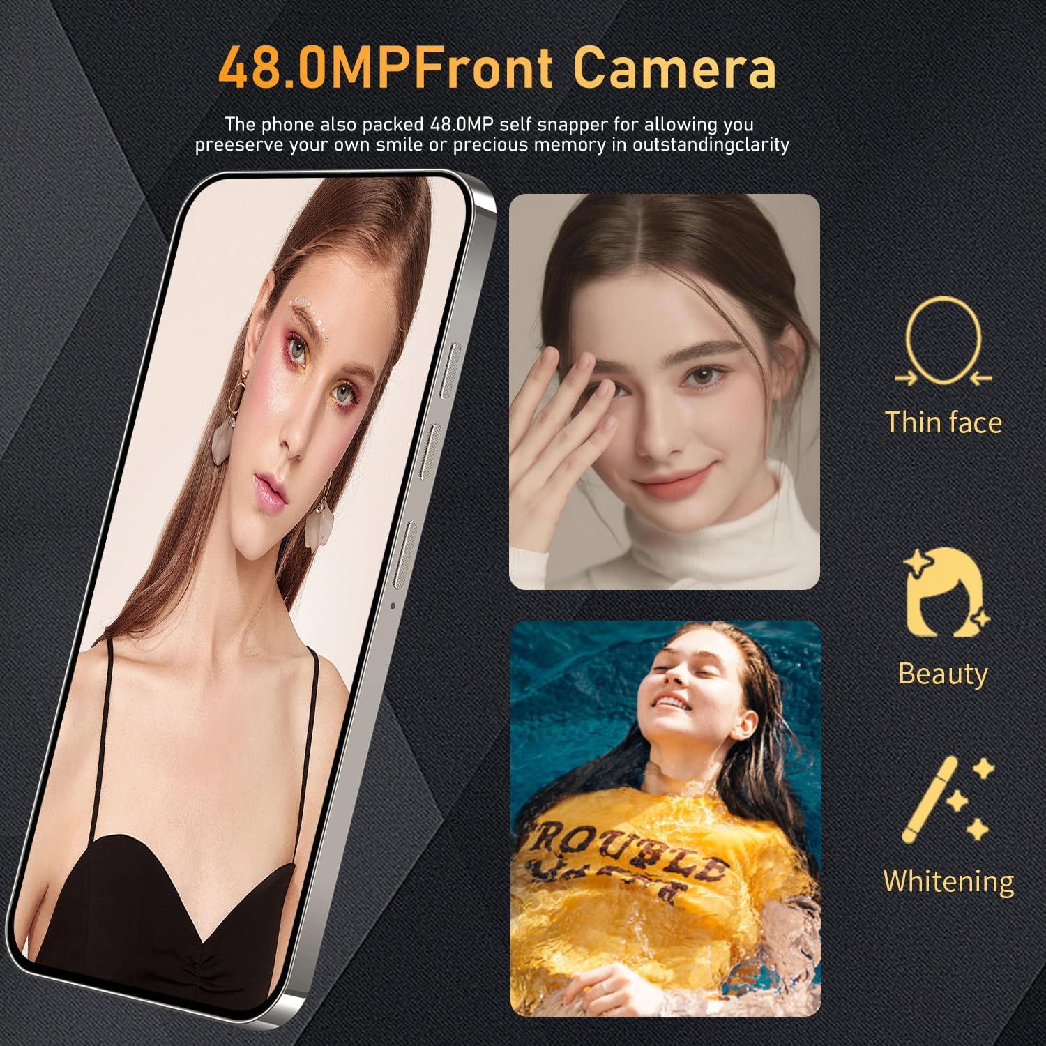 15 PMAX Unlocked Phone,Smartphone Battery 6800mAh 6.8" HD Screen The Phone,Android 14.0 16+512GB with 128GB Memory Card Cell Phone, 5G/Face ID/Fingerprint Lock/GPS (Natural Titanium)