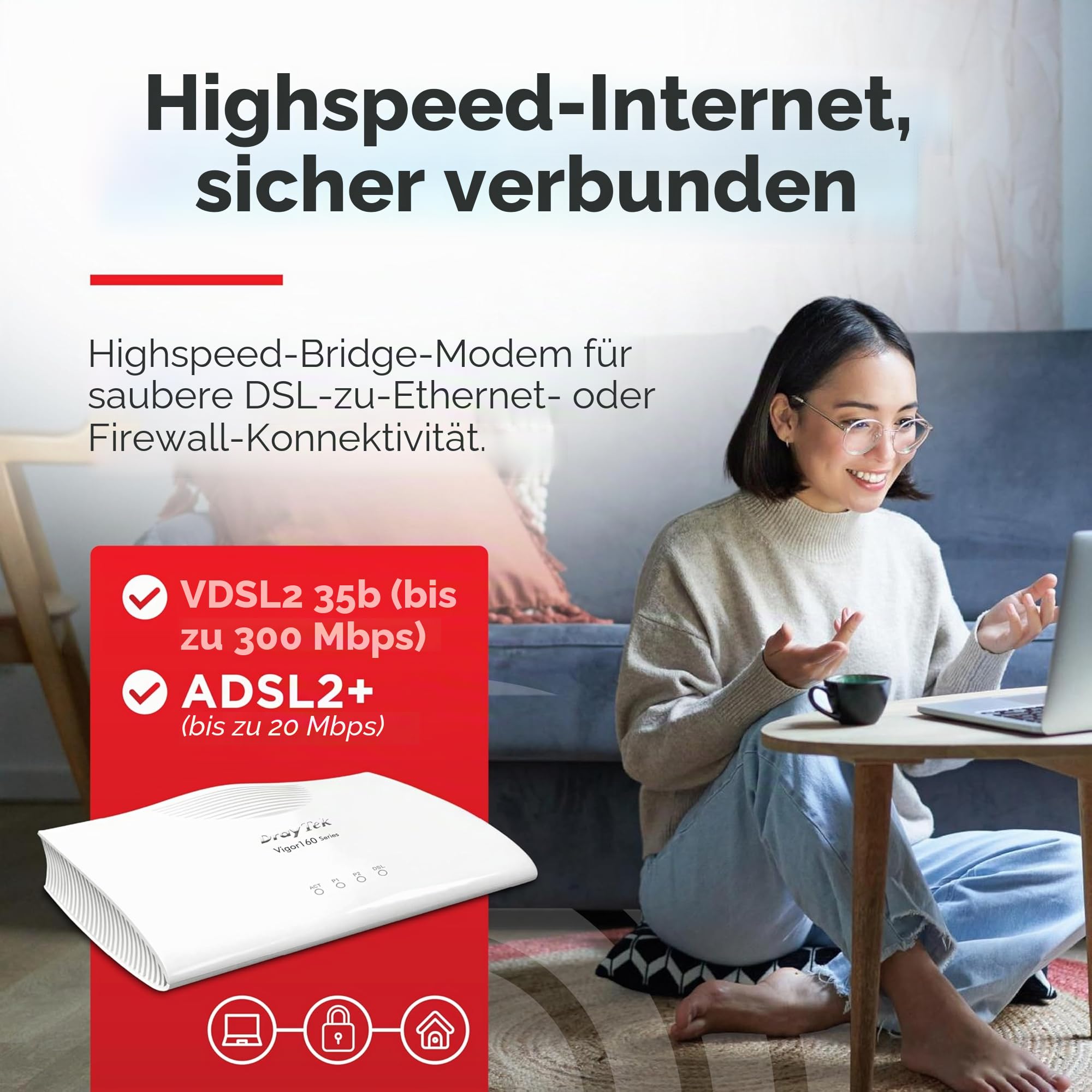Draytek Vigor167 Modem 30000 Kbit/s (vdsl2 & Adsl2+ To Ethernet Modem/bridge)