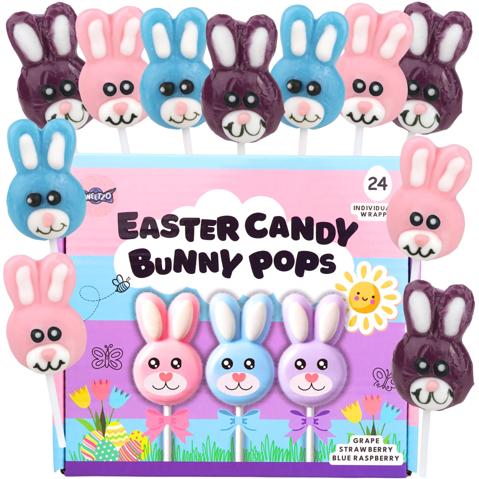 Amazon.com : Sweetzo Easter Candy Bunny Lollipops, Individually