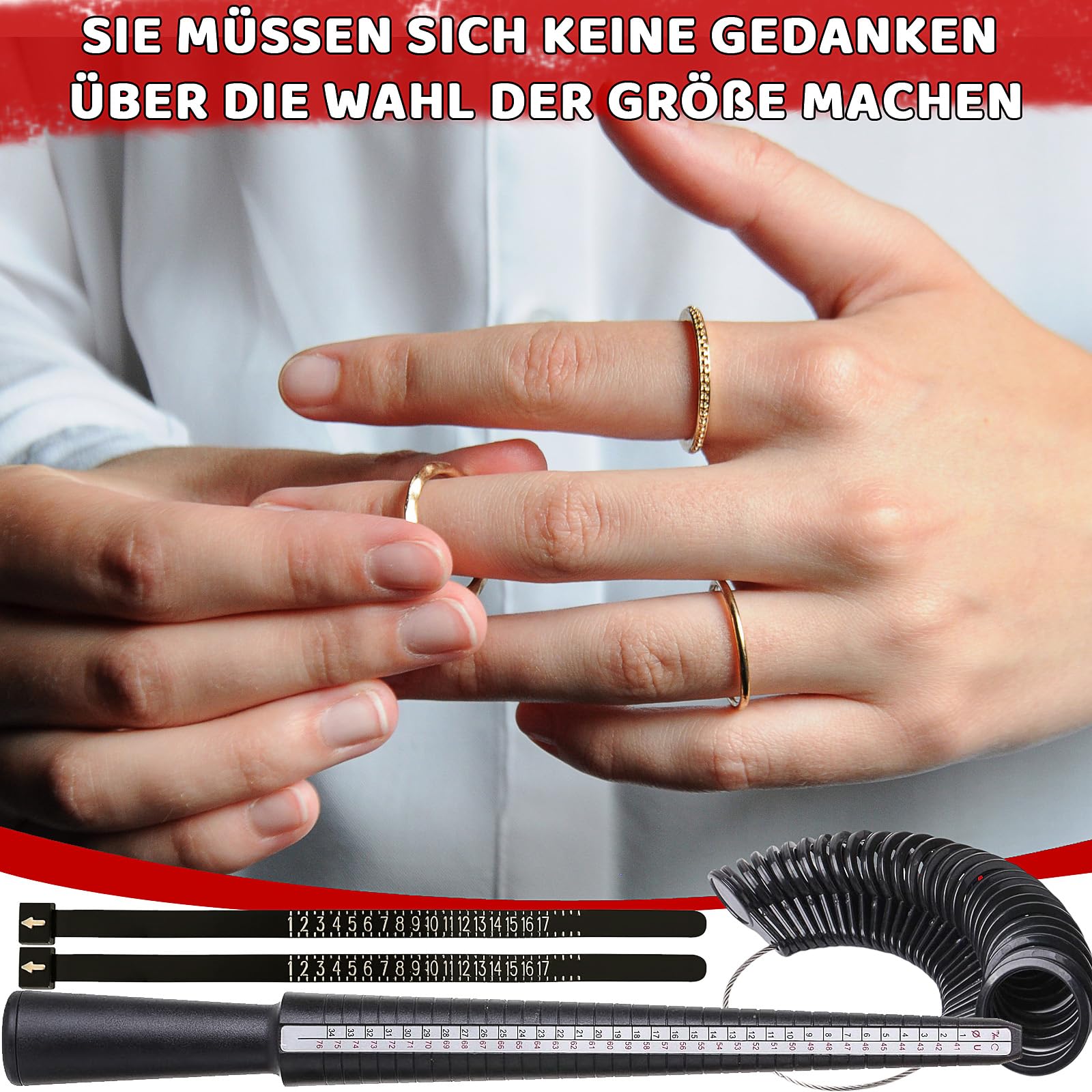 Baguier Mesure Taille Doigts,4 Pièces Outil de Mesure pour Bague Mesure Taille Bague Guide des Tailles Baguier de Doigt Professionnel Baguier Calibreur pour Tailles EU US UK