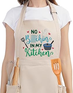 Fairy's Gift Funny Cooking Aprons for Women, Cute Embroidered Womens Kit...